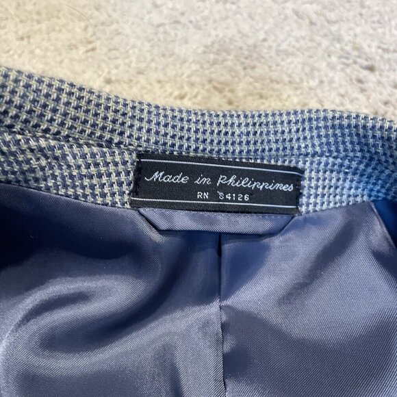 Vtg Stanley Blacker Silk Blend Sport Coat Blazer Mens 38 Short Gray Check Lined - Picture 11 of 16